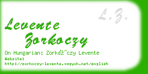 levente zorkoczy business card